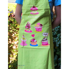 Apron "Cupkakes a la Francaise" - Torchons et Bouchons - Apple green