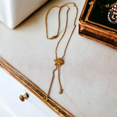 Vintage Avon Starfish Gold Tone Lariat Necklace 1982