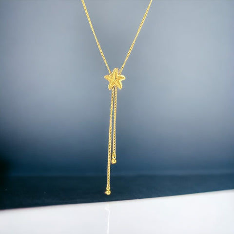 Vintage Avon Starfish Gold Tone Lariat Necklace 1982