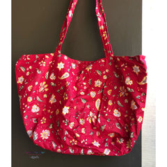 Provence Zippered Tote Bag - Red Flowers