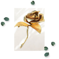 Vintage Cerrito Gold Plated Rose Brooch