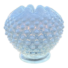 Vintage Fenton French White Opalescent Hobnail Rose Vase