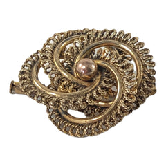 Exquisite Vintage French Georges Legros Gold Plated Spiral Brooch