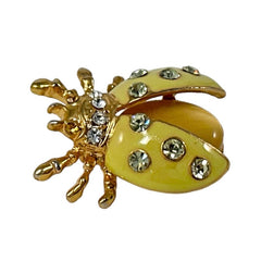 Vintage Radiant Yellow Enamel Ladybug Brooch