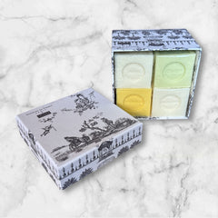 Marseille Soap Gift Box  - Toile de Jouy Gray - Senteurs de France