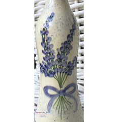 Provence Ceramic Oil Bottle - Lavender Bouquet White