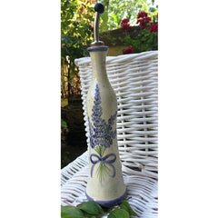 Provence Ceramic Oil Bottle - Lavender Bouquet White