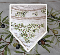 Provence Coated Square Tablecloth - Olive Baux - Natural