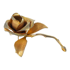 Vintage Cerrito Gold Plated Rose Brooch