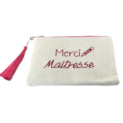 Zipper Pouch - Merci Maitresse - Pink or Gold - Medium