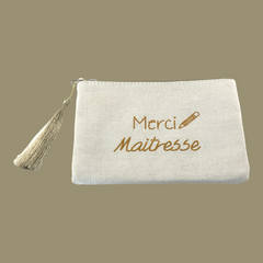 Zipper Pouch - Merci Maitresse - Pink or Gold - Medium