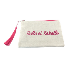 Zipper Pouch - Belle et Rebelle - Pink or Black - Medium