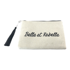 Zipper Pouch - Belle et Rebelle - Pink or Black - Medium