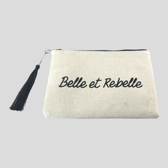 Zipper Pouch - Belle et Rebelle - Pink or Black - Medium