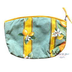 Provence Zipper Cosmetic Pouch - Lemons Green - Large&nbsp;