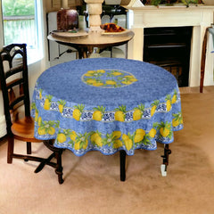 Provence Round Tablecloth - Lemons Blue & Yellow