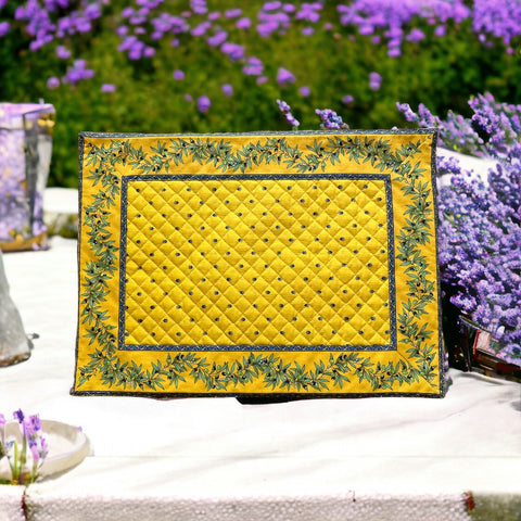 Provence Quilted Placemat - Olivette Yellow - Marat d'Avignon