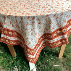 Provence Cotton Tablecloth - Square - Valdrome Nashik Off White