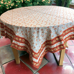 Provence Cotton Tablecloth - Square - Valdrome Nashik Off White