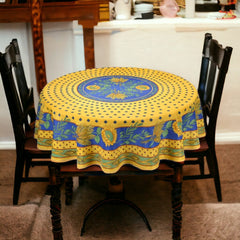 Provence Round Tablecloth - Sunflower Blue & Yellow