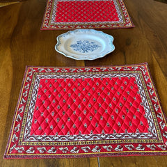 Provence Quilted Placemat - Avignon Red - Marat d'Avignon