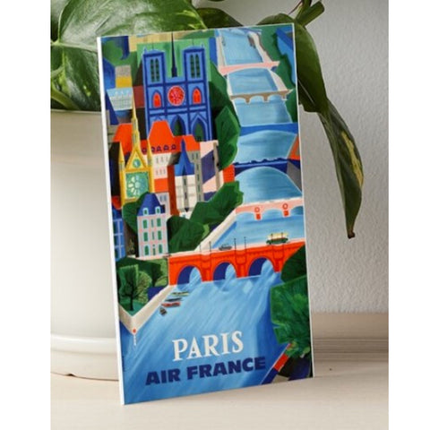 Air France Paris Bridges Travel Poster Art Board Print