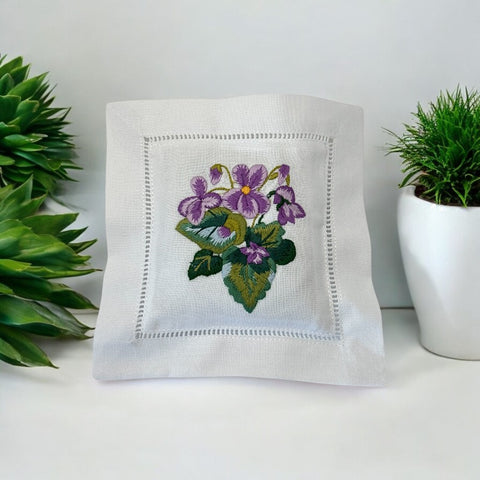 Embroidered Lavender Sachet Mini Pillow - Purple Violet