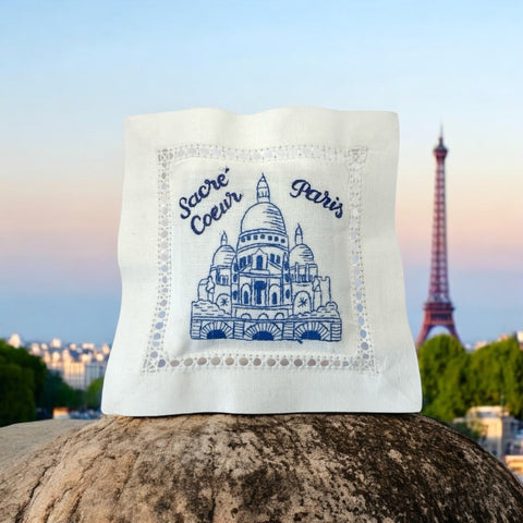 Embroidered Lavender Sachet Mini Pillow - Sacre Coeur