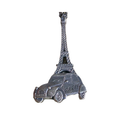 Eiffel Tower Key Chain - Vintage 2CV Citroen