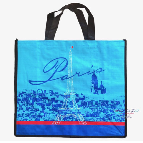 French Tote Bag - Paris Eiffel Tower Blue