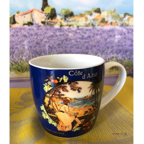 French Riviera Mug - Cote d'Azur Vintage Image