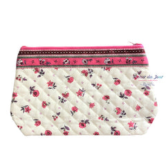 Provence Zippered Cosmetic Pouch - Floral Pink - Large&nbsp;