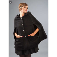 Cape Barbara – Black/gray Hooded Cape by French Designer Madeva – Flavors  of France