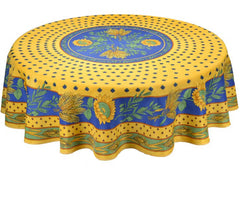 Provence Round Tablecloth - Sunflower Blue & Yellow